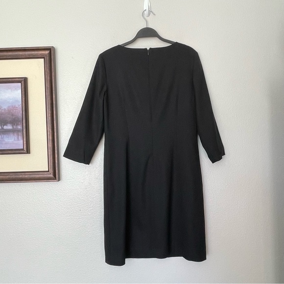 Theory Rikala Wool Blend Black Sheath Mini Dress Size 12 - Picture 6 of 11